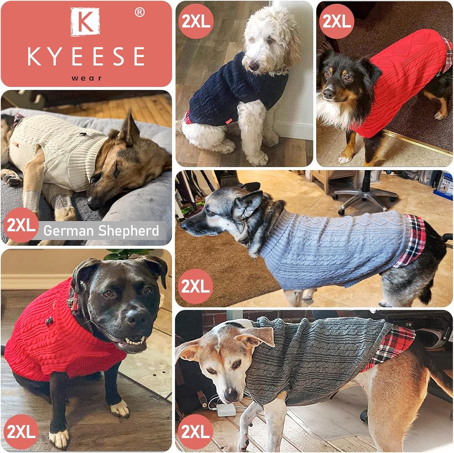 image:imageKYEESE Dog Sweater Stretchy Comfy Pet Coat for Fall Winter Cold Weather Soft Pullover Dog Sweaters for Small Dogs Girl Warm Turtleneck Small Dogs Sweater5 Pink