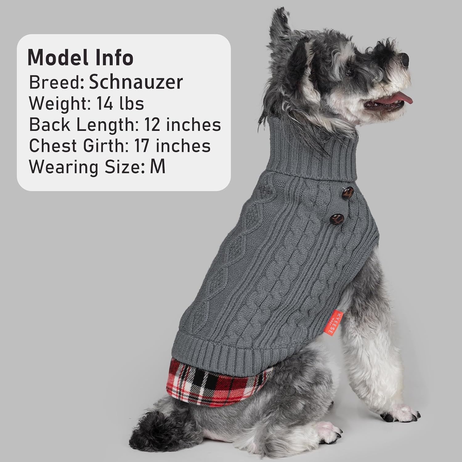 image:imageKYEESE Dog Sweater Stretchy Comfy Pet Coat for Fall Winter Cold Weather Soft Pullover Dog Sweaters for Small Dogs Girl Warm Turtleneck Small Dogs Sweater1 Grey