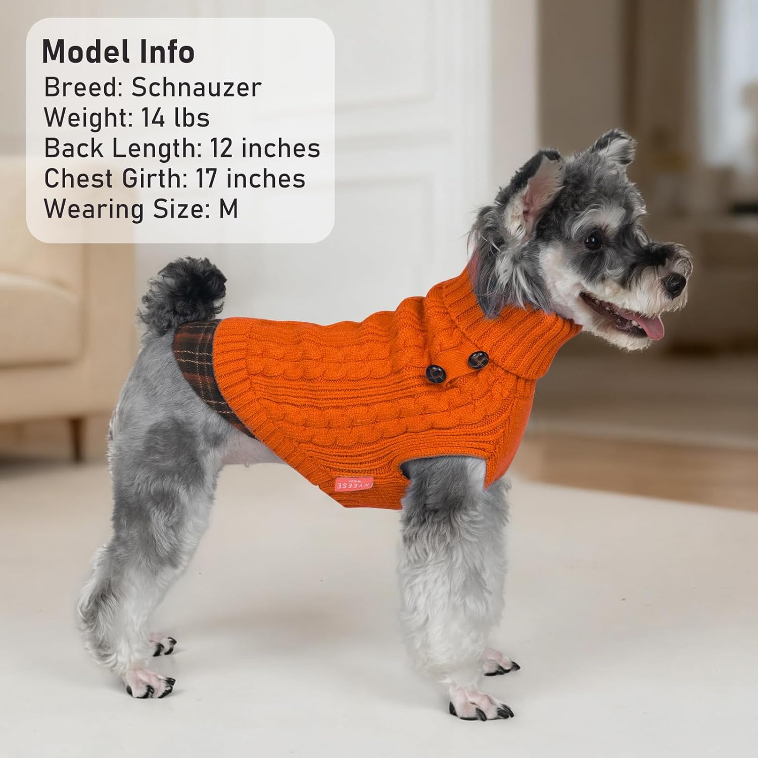 image:imageKYEESE Dog Sweater Stretchy Comfy Pet Coat for Fall Winter Cold Weather Soft Pullover Dog Sweaters for Small Dogs Girl Warm Turtleneck Small Dogs Sweater7 Orange