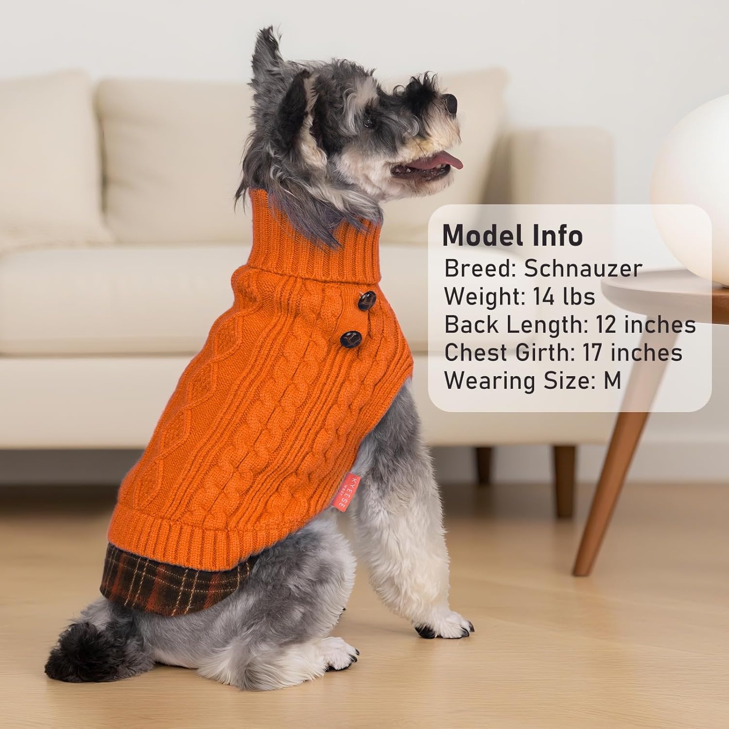 image:imageKYEESE Dog Sweater Stretchy Comfy Pet Coat for Fall Winter Cold Weather Soft Pullover Dog Sweaters for Small Dogs Girl Warm Turtleneck Small Dogs Sweater7 Orange