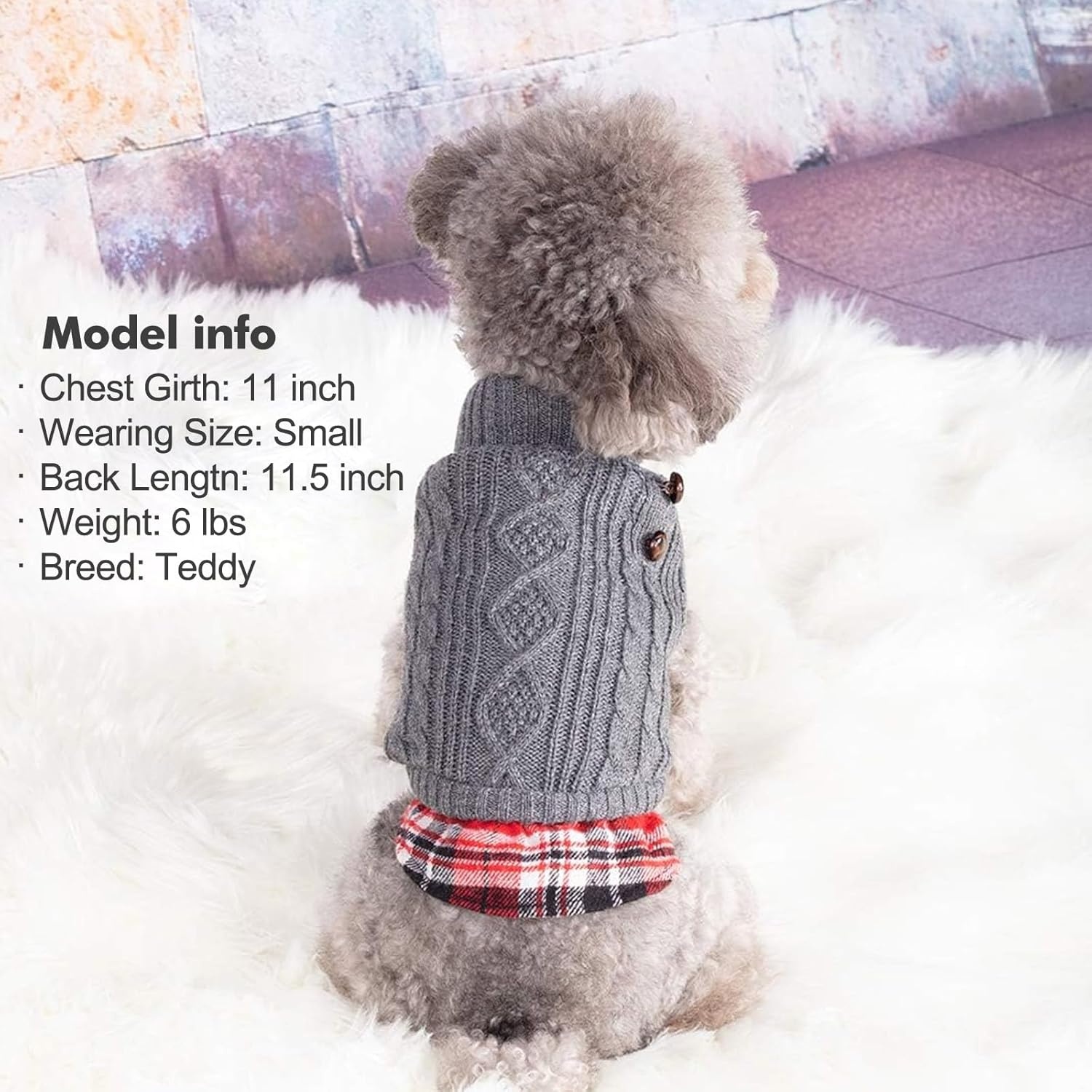 image:imageKYEESE Dog Sweater Stretchy Comfy Pet Coat for Fall Winter Cold Weather Soft Pullover Dog Sweaters for Small Dogs Girl Warm Turtleneck Small Dogs Sweater1 Grey