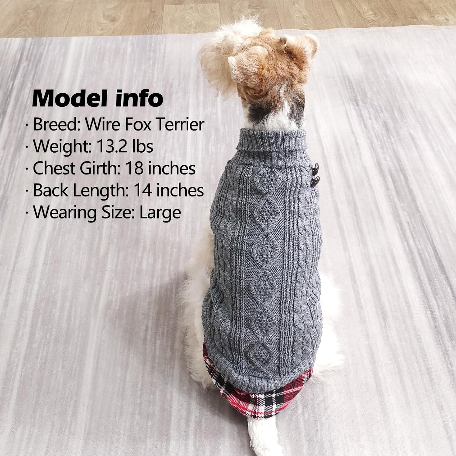 image:imageKYEESE Dog Sweater Stretchy Comfy Pet Coat for Fall Winter Cold Weather Soft Pullover Dog Sweaters for Small Dogs Girl Warm Turtleneck Small Dogs Sweater1 Grey