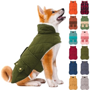 image:imageKYEESE Dog Coat Thick Pets Clothes with Pocket Windproof Dog Coats for Small Dogs Waterproof Dogs Jacket with Fleece Lined Warm Pet Winter Puffer Coat with Leash Hole Soft Pet Sweater for Cold Weather06 Army Green