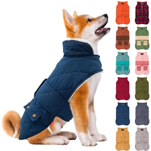 image:imageKYEESE Dog Coat Thick Pets Clothes with Pocket Windproof Dog Coats for Small Dogs Waterproof Dogs Jacket with Fleece Lined Warm Pet Winter Puffer Coat with Leash Hole Soft Pet Sweater for Cold Weather01 Blue