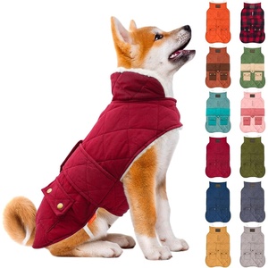 image:imageKYEESE Dog Coat Thick Pets Clothes with Pocket Windproof Dog Coats for Small Dogs Waterproof Dogs Jacket with Fleece Lined Warm Pet Winter Puffer Coat with Leash Hole Soft Pet Sweater for Cold Weather02 Red
