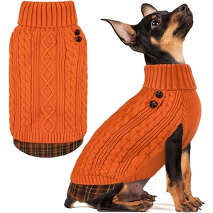image:imageKYEESE Dog Sweater Stretchy Comfy Pet Coat for Fall Winter Cold Weather Soft Pullover Dog Sweaters for Small Dogs Girl Warm Turtleneck Small Dogs Sweater7 Orange