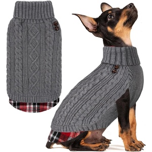 image:imageKYEESE Dog Sweater Stretchy Comfy Pet Coat for Fall Winter Cold Weather Soft Pullover Dog Sweaters for Small Dogs Girl Warm Turtleneck Small Dogs Sweater1 Grey