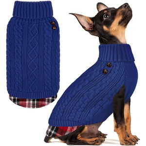 image:imageKYEESE Dog Sweater Stretchy Comfy Pet Coat for Fall Winter Cold Weather Soft Pullover Dog Sweaters for Small Dogs Girl Warm Turtleneck Small Dogs Sweater6 Blue