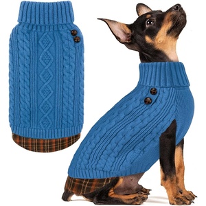image:imageKYEESE Dog Sweater Stretchy Comfy Pet Coat for Fall Winter Cold Weather Soft Pullover Dog Sweaters for Small Dogs Girl Warm Turtleneck Small Dogs Sweater8 Light blue