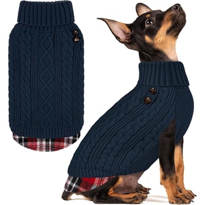 image:imageKYEESE Dog Sweater Stretchy Comfy Pet Coat for Fall Winter Cold Weather Soft Pullover Dog Sweaters for Small Dogs Girl Warm Turtleneck Small Dogs Sweater4 Navyblue