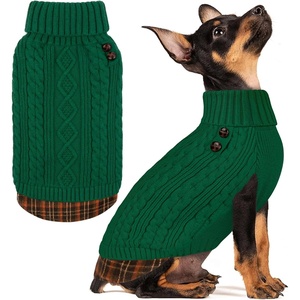 image:imageKYEESE Dog Sweater Stretchy Comfy Pet Coat for Fall Winter Cold Weather Soft Pullover Dog Sweaters for Small Dogs Girl Warm Turtleneck Small Dogs Sweater10 Green