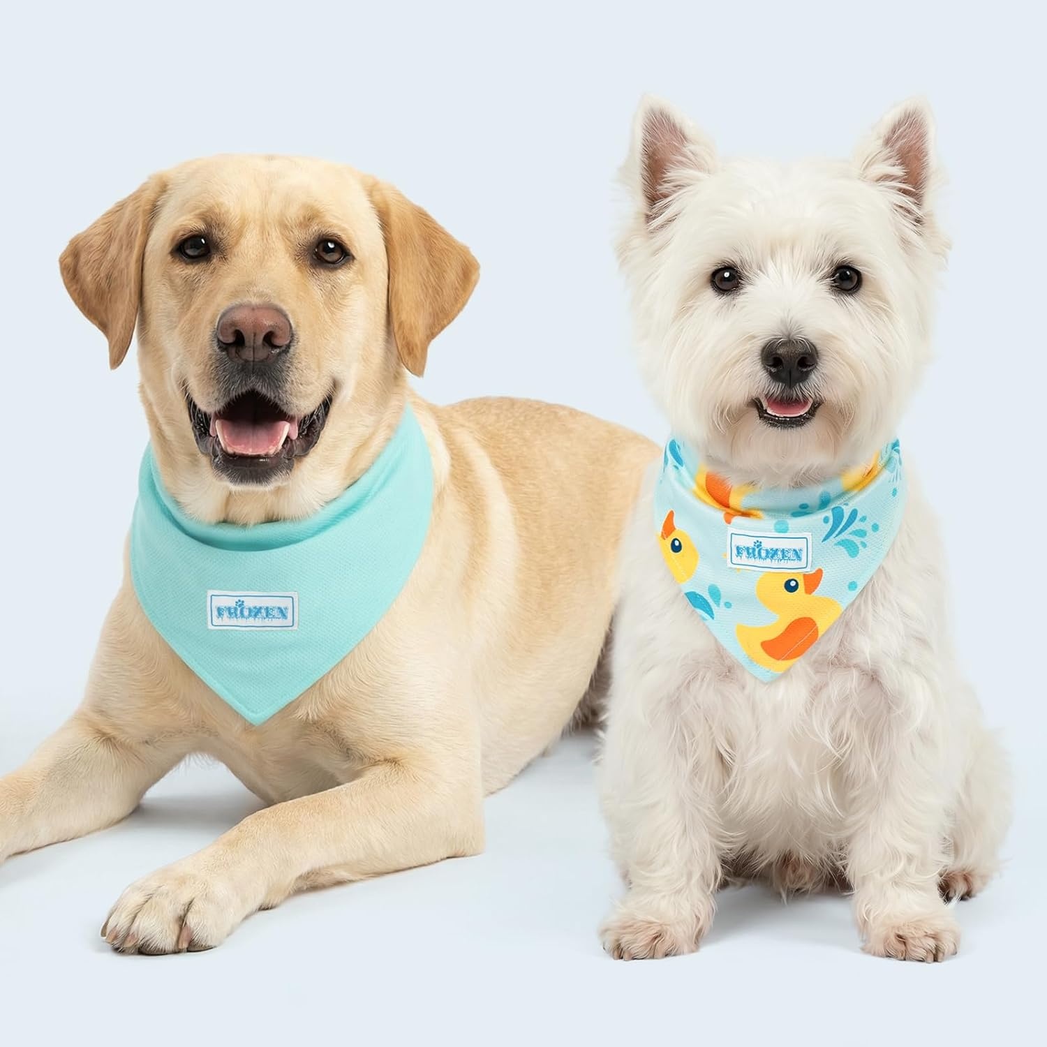 image:imageKYEESE 2Pack Dog Cooling Bandana Breathable Cooling Bandanas for Small Medium Large Dogs Neck Cooler Wraps for Summer Walking Outdoor DuckBlueDuckBlue