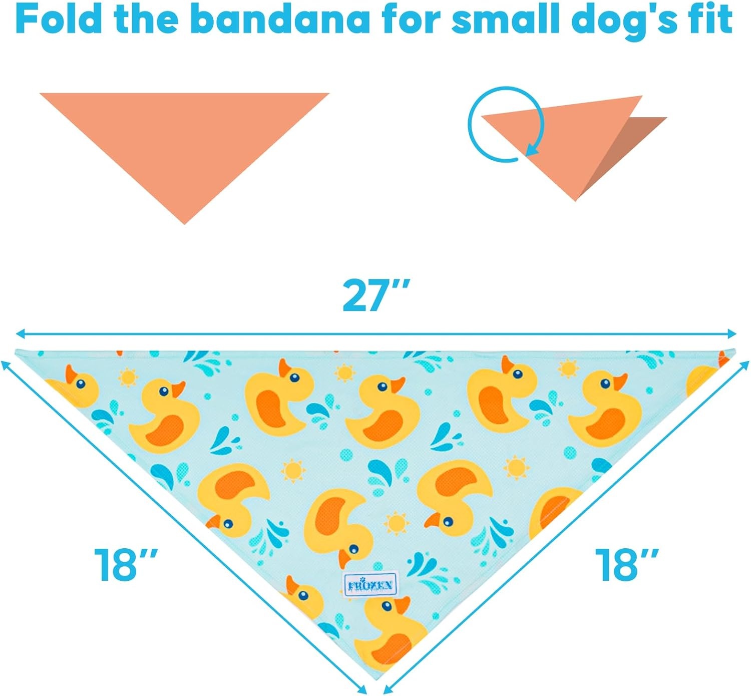 image:imageKYEESE 2Pack Dog Cooling Bandana Breathable Cooling Bandanas for Small Medium Large Dogs Neck Cooler Wraps for Summer Walking Outdoor DuckBlueDuckBlue