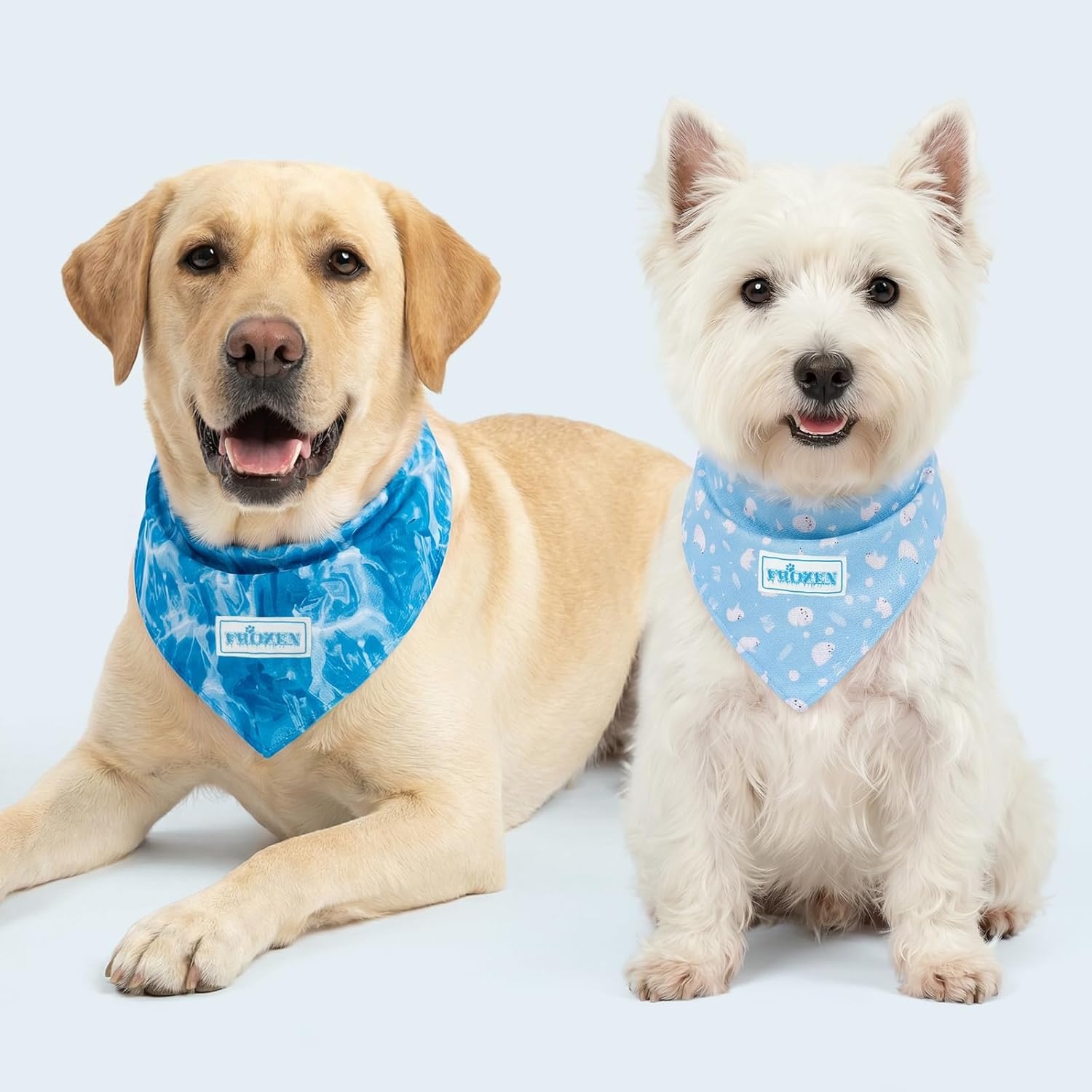 image:imageKYEESE 2Pack Dog Cooling Bandana Breathable Cooling Bandanas for Small Medium Large Dogs Neck Cooler Wraps for Summer Walking Outdoor DuckBluePolar bearIce