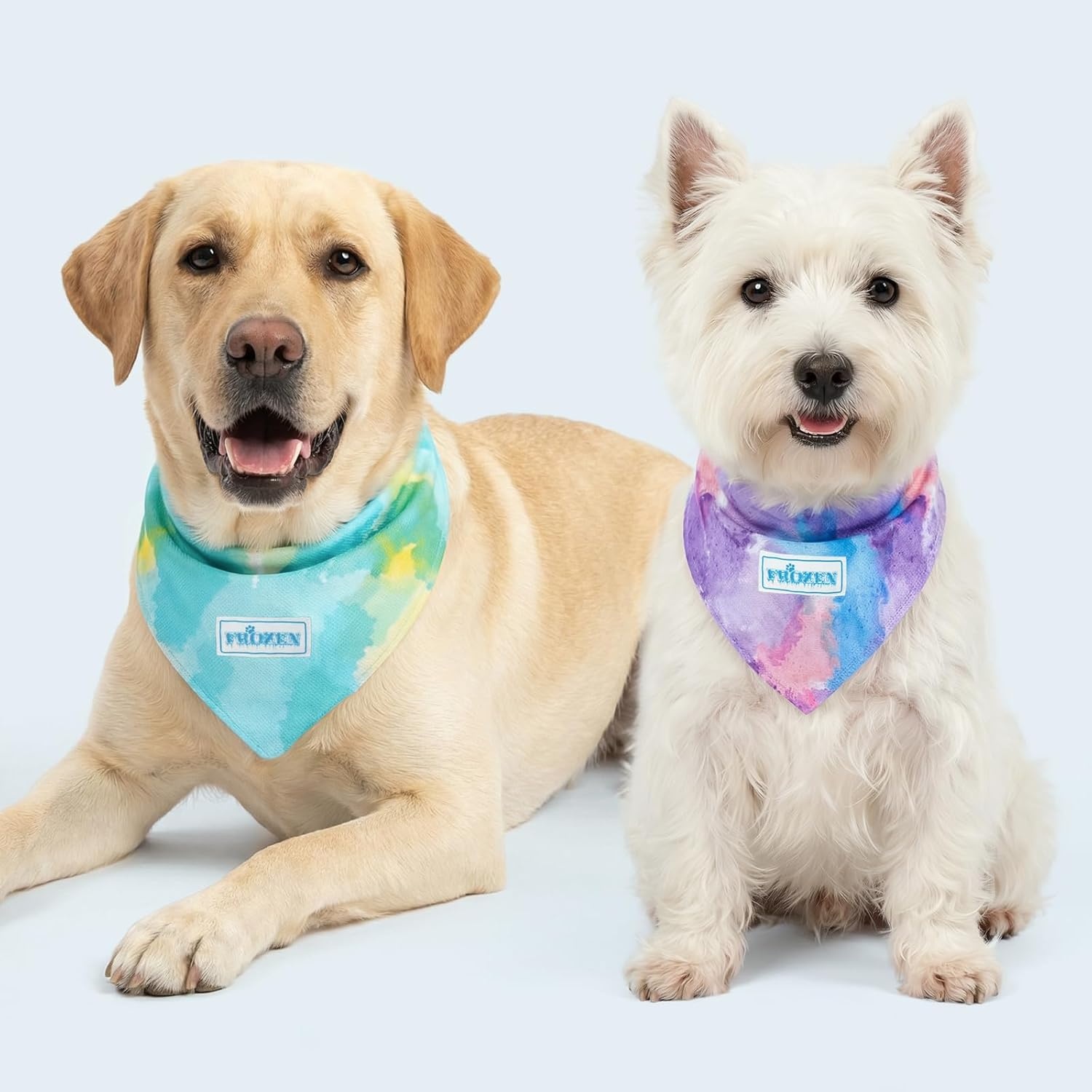 image:imageKYEESE 2Pack Dog Cooling Bandana Breathable Cooling Bandanas for Small Medium Large Dogs Neck Cooler Wraps for Summer Walking Outdoor DuckBluePurpleBlue