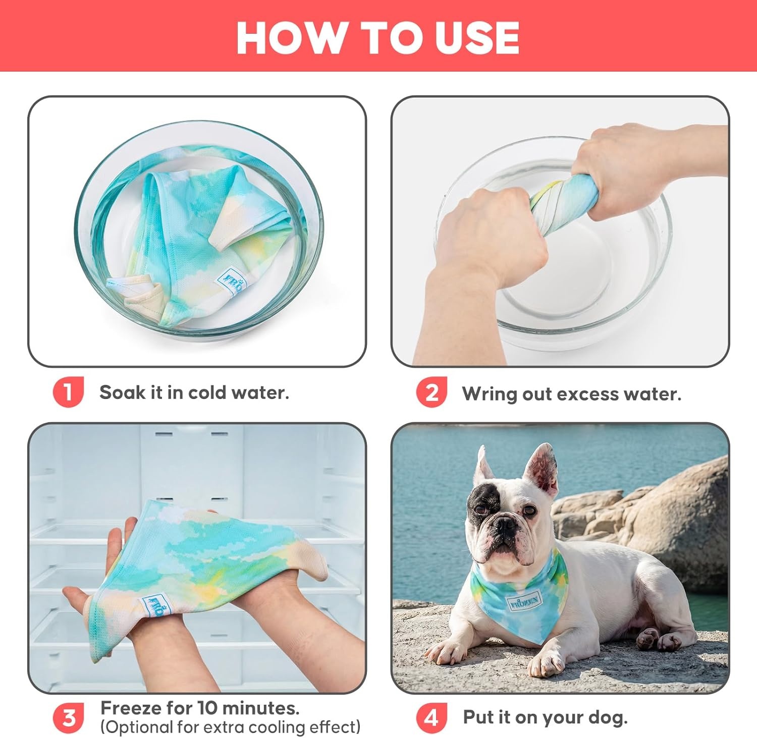 image:imageKYEESE 2Pack Dog Cooling Bandana Breathable Cooling Bandanas for Small Medium Large Dogs Neck Cooler Wraps for Summer Walking Outdoor DuckBluePurpleBlue