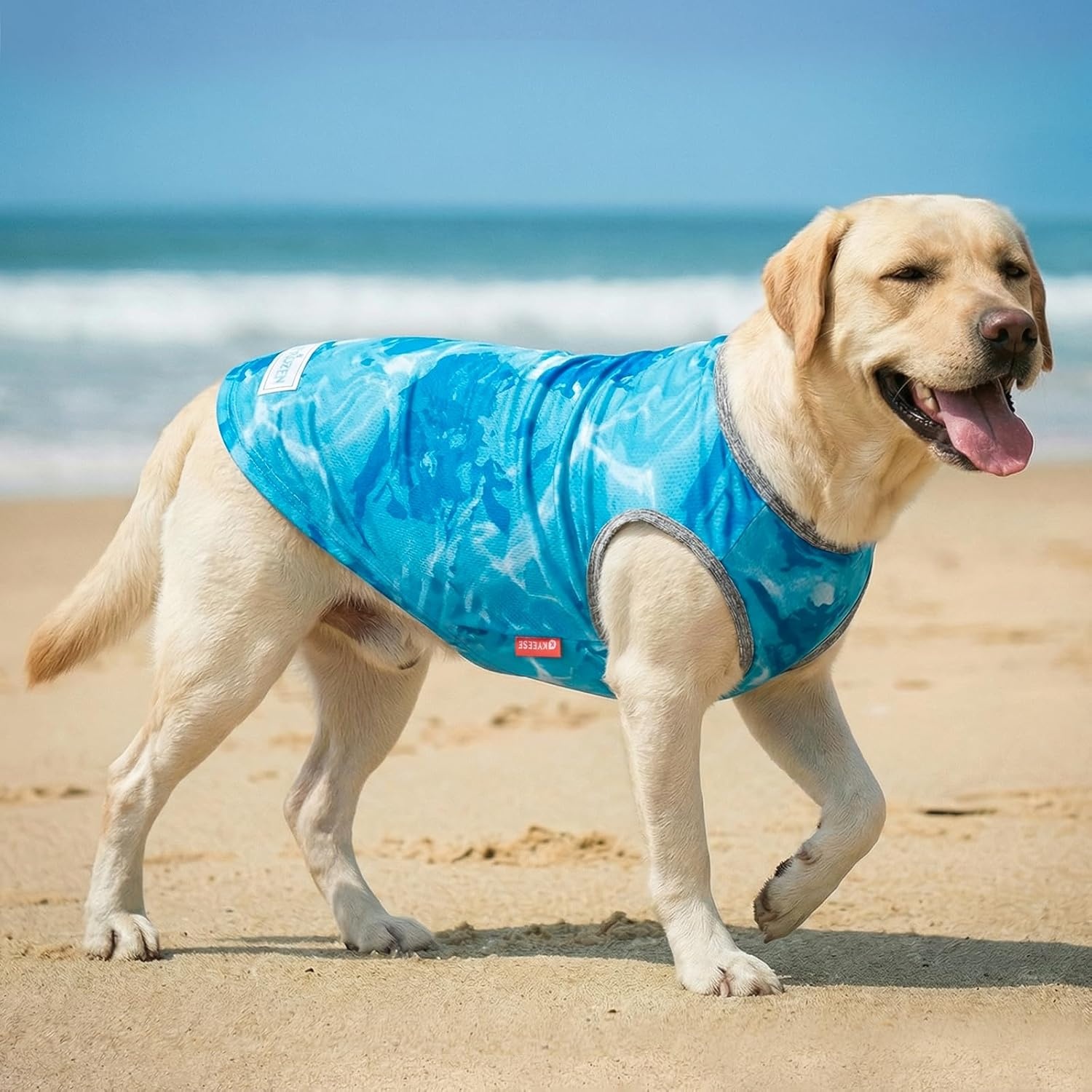 image:imageKYEESE 2Pack Dog Cooling Shirt Breathable Dog Shirt for Small Dogs Sun Protection Dogs Cooling Vest Tank Top Lightweight Soft Sleeveless Summer Pet Clothes DuckBlue M1 Polar bearIce