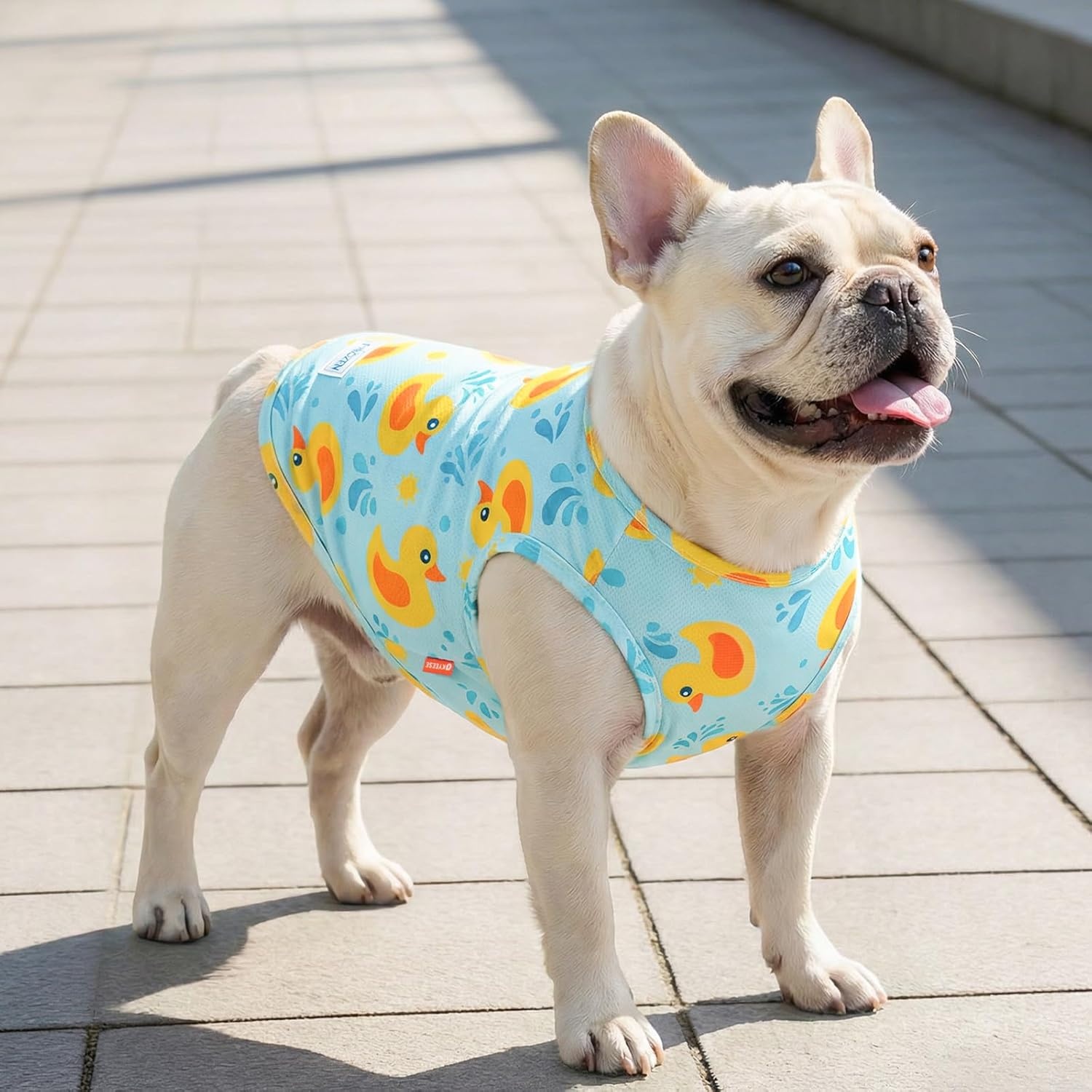 image:imageKYEESE 2Pack Dog Cooling Shirt Breathable Dog Shirt for Small Dogs Sun Protection Dogs Cooling Vest Tank Top Lightweight Soft Sleeveless Summer Pet Clothes DuckBlue M4 DuckBlue