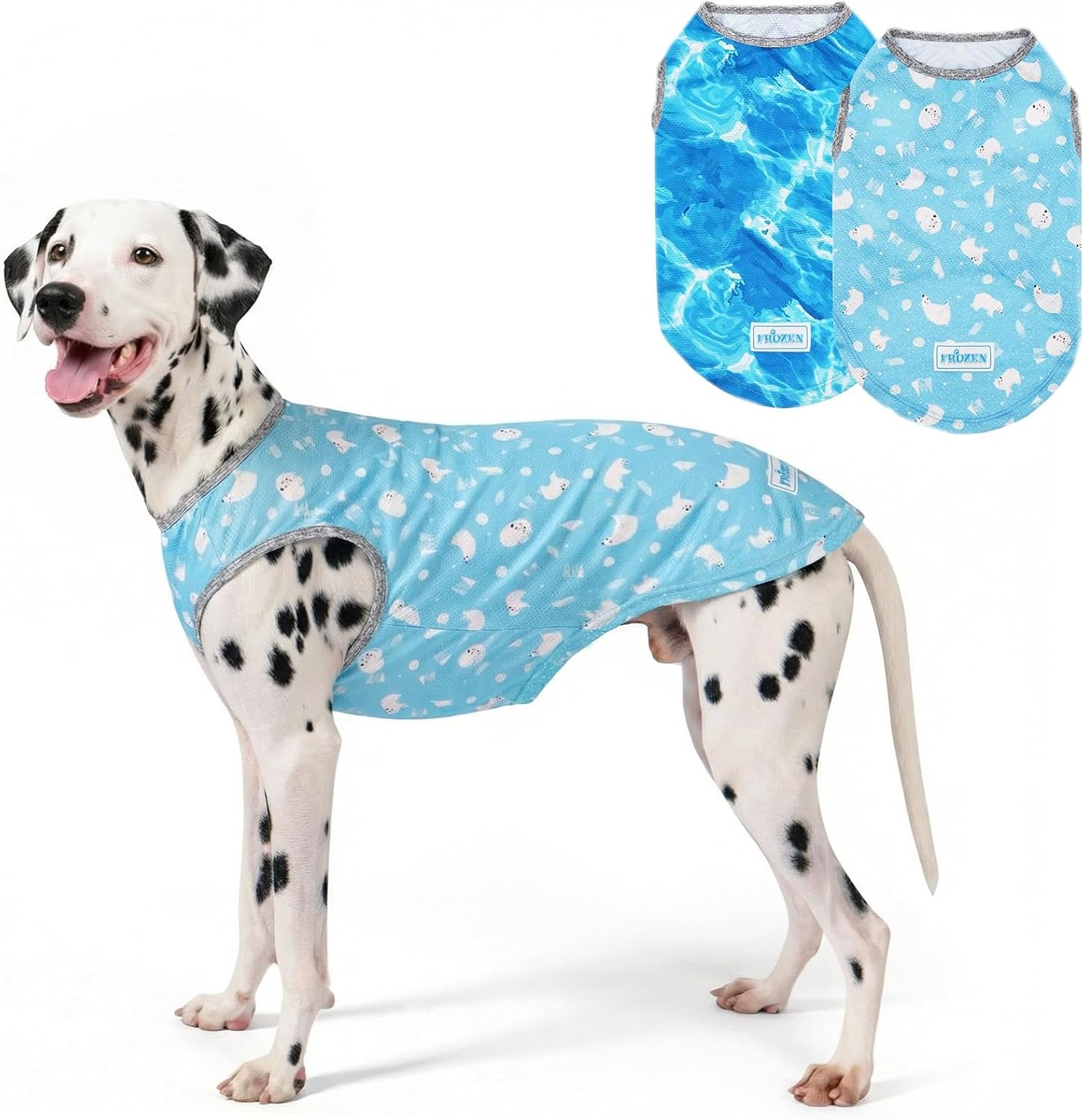 image:imageKYEESE 2Pack Dog Cooling Shirt Breathable Dog Shirt for Small Dogs Sun Protection Dogs Cooling Vest Tank Top Lightweight Soft Sleeveless Summer Pet Clothes DuckBlue M1 Polar bearIce