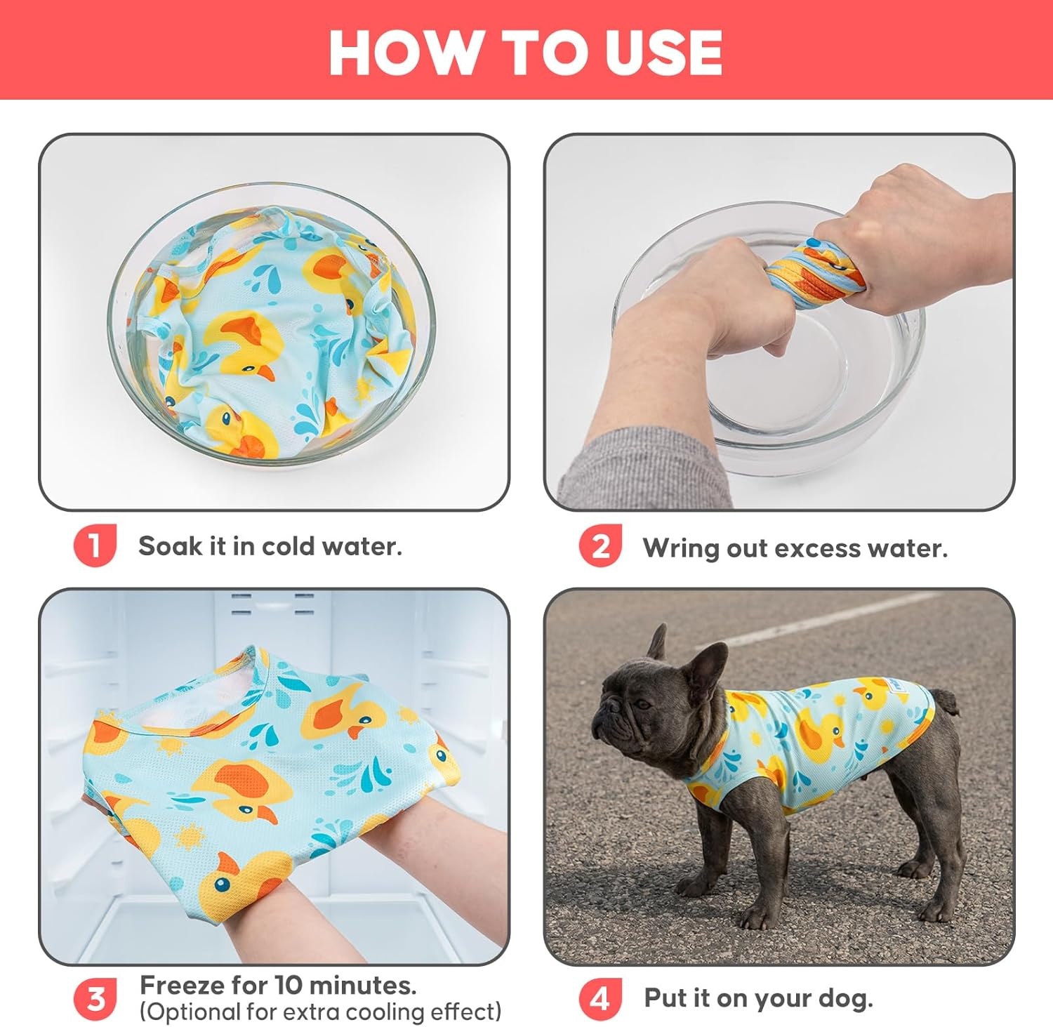 image:imageKYEESE 2Pack Dog Cooling Shirt Breathable Dog Shirt for Small Dogs Sun Protection Dogs Cooling Vest Tank Top Lightweight Soft Sleeveless Summer Pet Clothes DuckBlue M4 DuckBlue