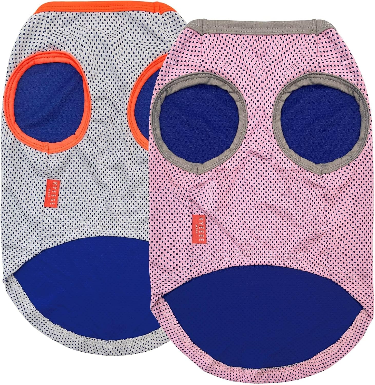 image:imageKYEESE 2Pack Dog Cooling Shirt Breathable Dog Shirt for Small Dogs Sun Protection Dogs Cooling Vest Tank Top Lightweight Soft Sleeveless Summer Pet Clothes DuckBlue M6 PinkGrey