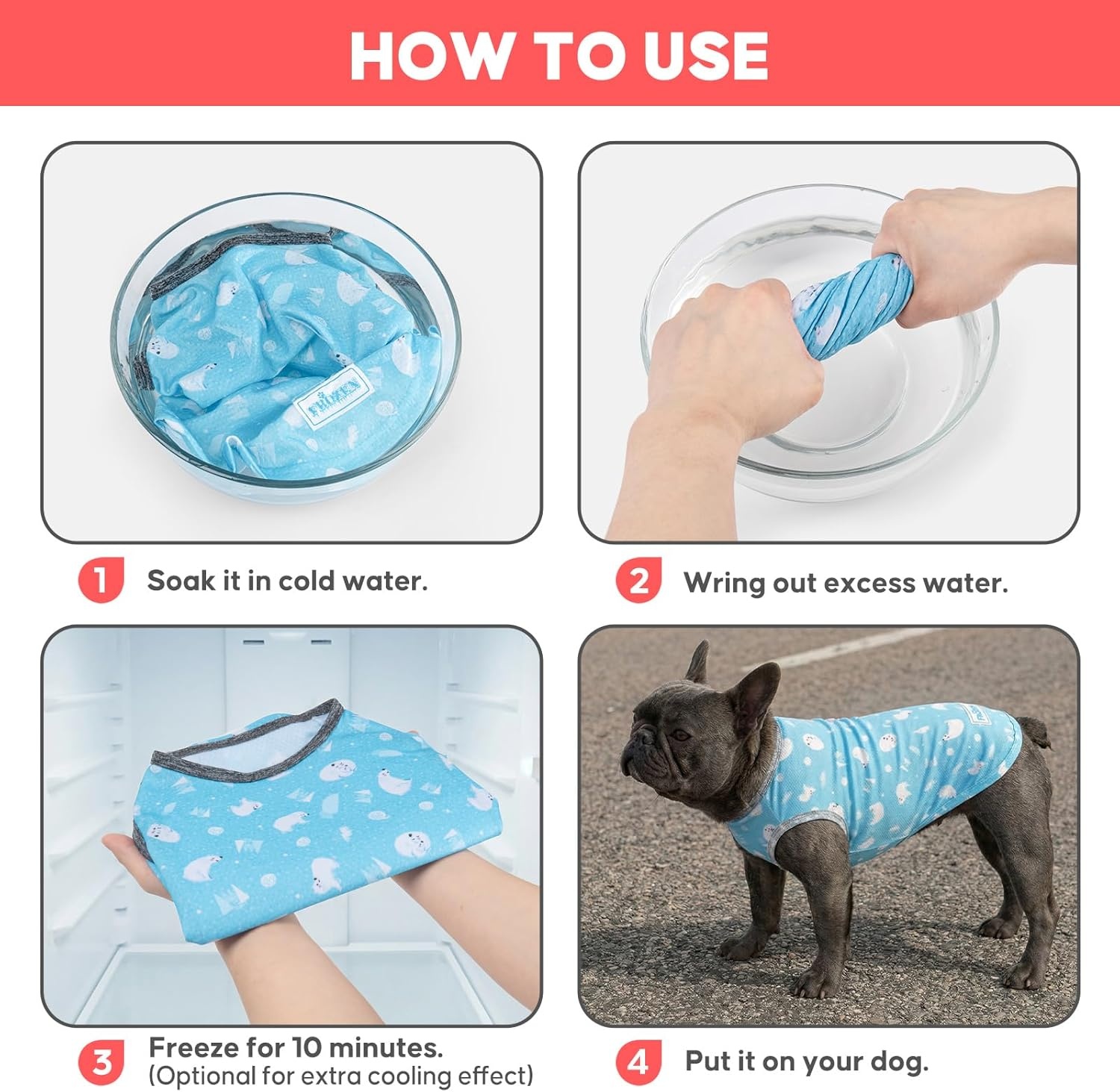image:imageKYEESE 2Pack Dog Cooling Shirt Breathable Dog Shirt for Small Dogs Sun Protection Dogs Cooling Vest Tank Top Lightweight Soft Sleeveless Summer Pet Clothes DuckBlue M1 Polar bearIce
