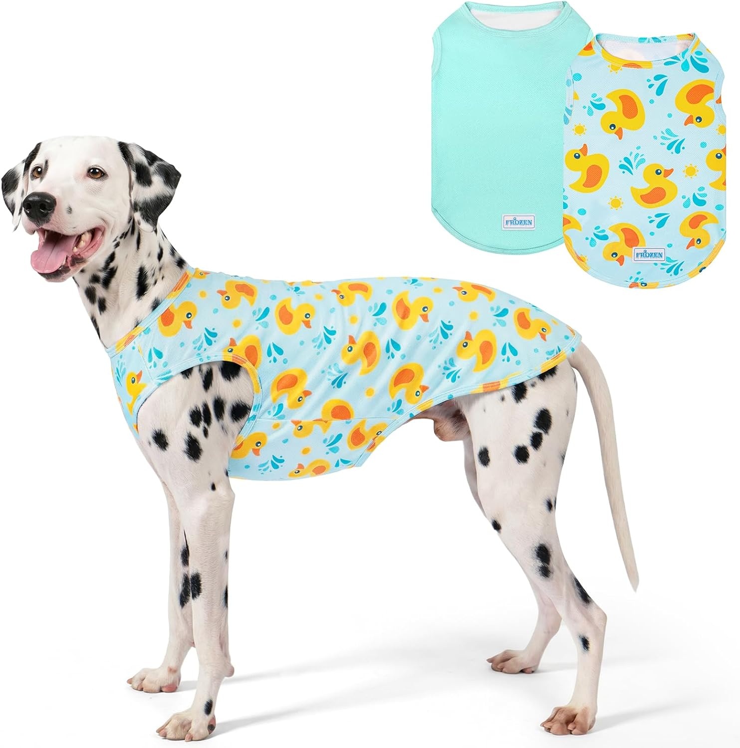 image:imageKYEESE 2Pack Dog Cooling Shirt Breathable Dog Shirt for Small Dogs Sun Protection Dogs Cooling Vest Tank Top Lightweight Soft Sleeveless Summer Pet Clothes DuckBlue M4 DuckBlue