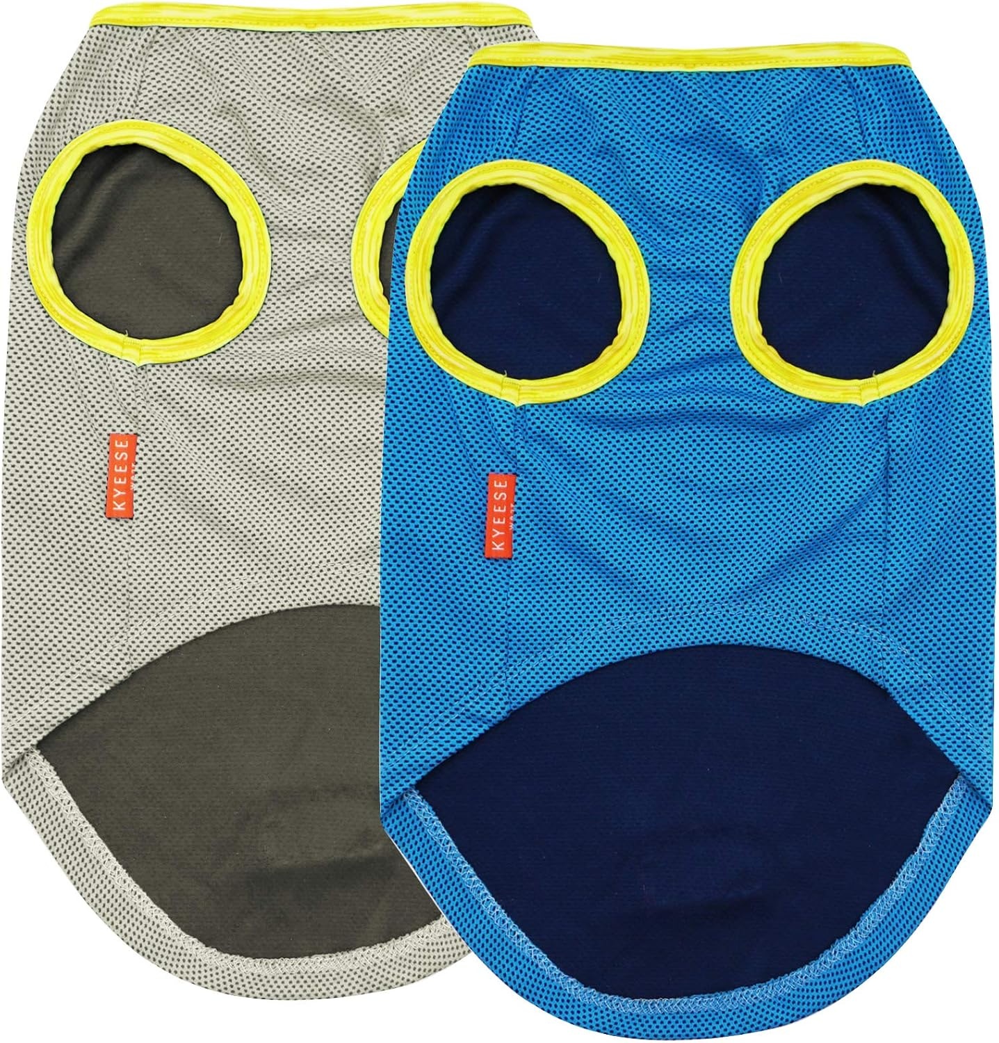image:imageKYEESE 2Pack Dog Cooling Shirt Breathable Dog Shirt for Small Dogs Sun Protection Dogs Cooling Vest Tank Top Lightweight Soft Sleeveless Summer Pet Clothes DuckBlue M5 BlueGrey