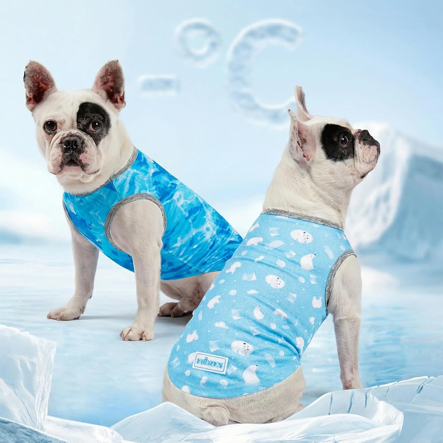 image:imageKYEESE 2Pack Dog Cooling Shirt Breathable Dog Shirt for Small Dogs Sun Protection Dogs Cooling Vest Tank Top Lightweight Soft Sleeveless Summer Pet Clothes DuckBlue M1 Polar bearIce