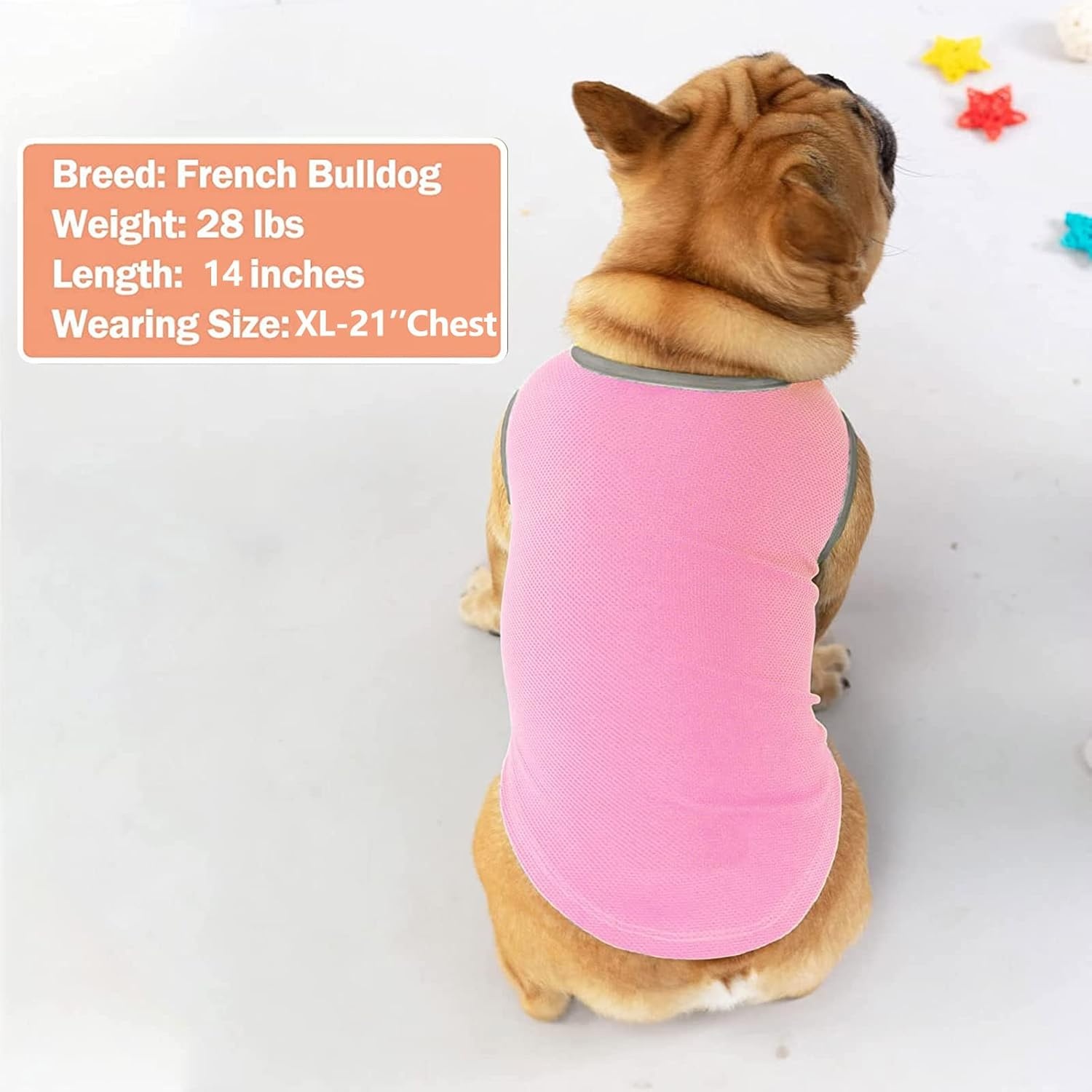 image:imageKYEESE 2Pack Dog Cooling Shirt Breathable Dog Shirt for Small Dogs Sun Protection Dogs Cooling Vest Tank Top Lightweight Soft Sleeveless Summer Pet Clothes DuckBlue M6 PinkGrey