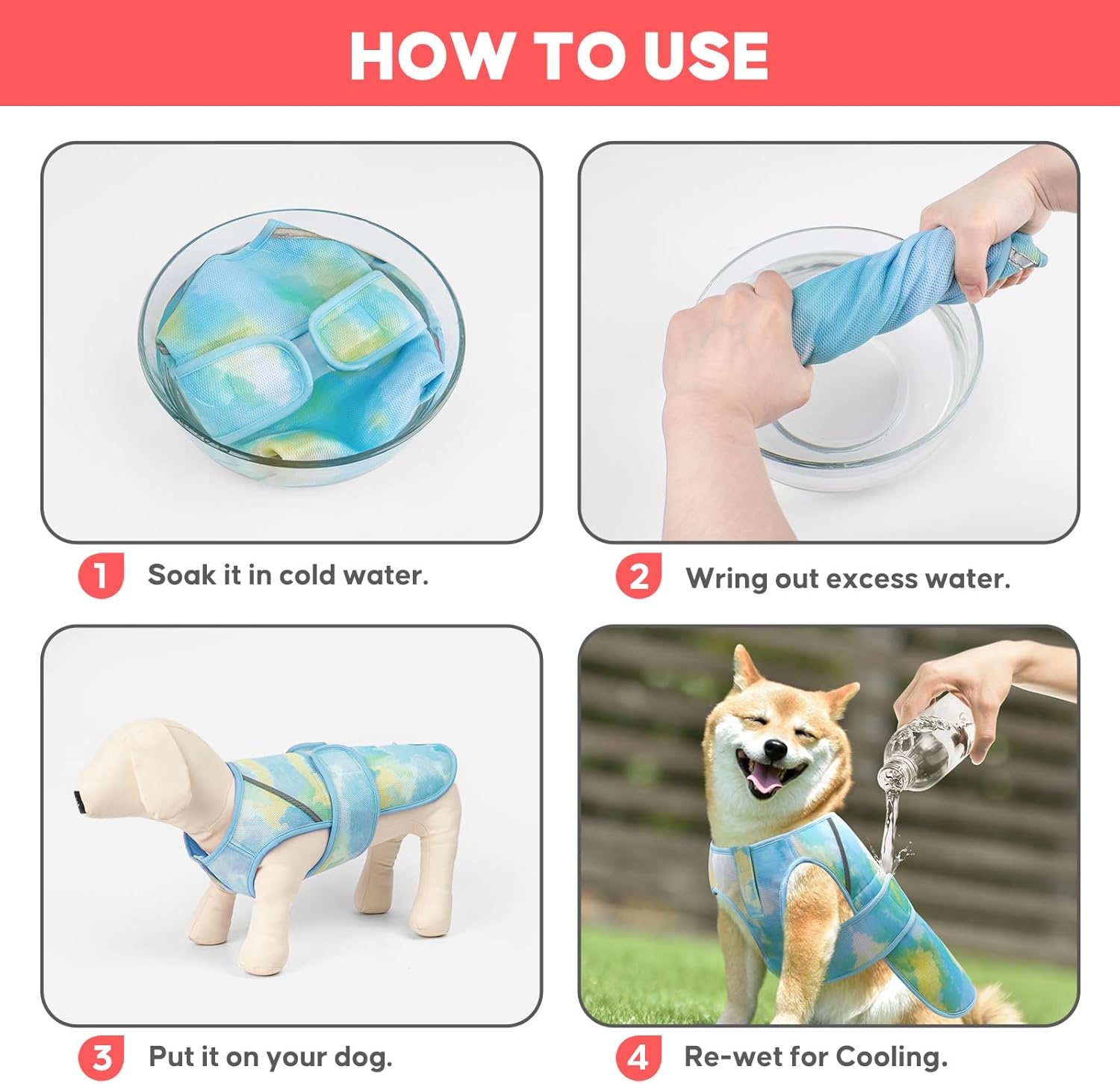 image:imageKYEESE Dog Cooling Vest Lightweight Dog Cooler Jacket 3D Breathable Mesh Pet Cooling Shirts for Summer with Reflective Stripe Sun Protection Pet T Shirt for Beach Hiking Walking Blue LBlue