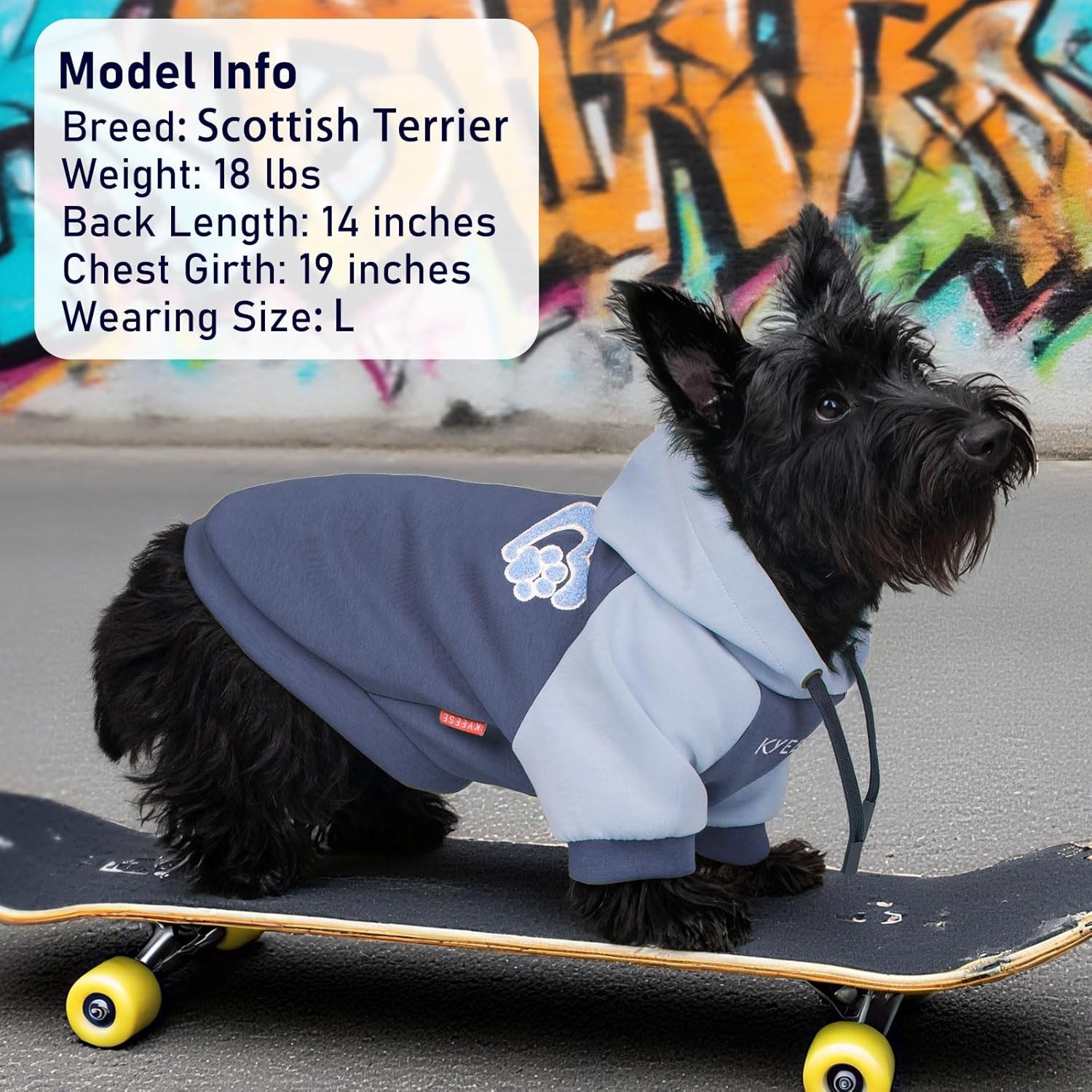 image:imageKYEESE Dog Hoodie Stretchy Dog Clothes for Small Dogs Soft Pet Sweatshirt with Drawstring Dogs Winter Coat for Cold Weather Cat Coat with Leash Hole Comfort Cat Sweater Warm Pet Clothes5Blue
