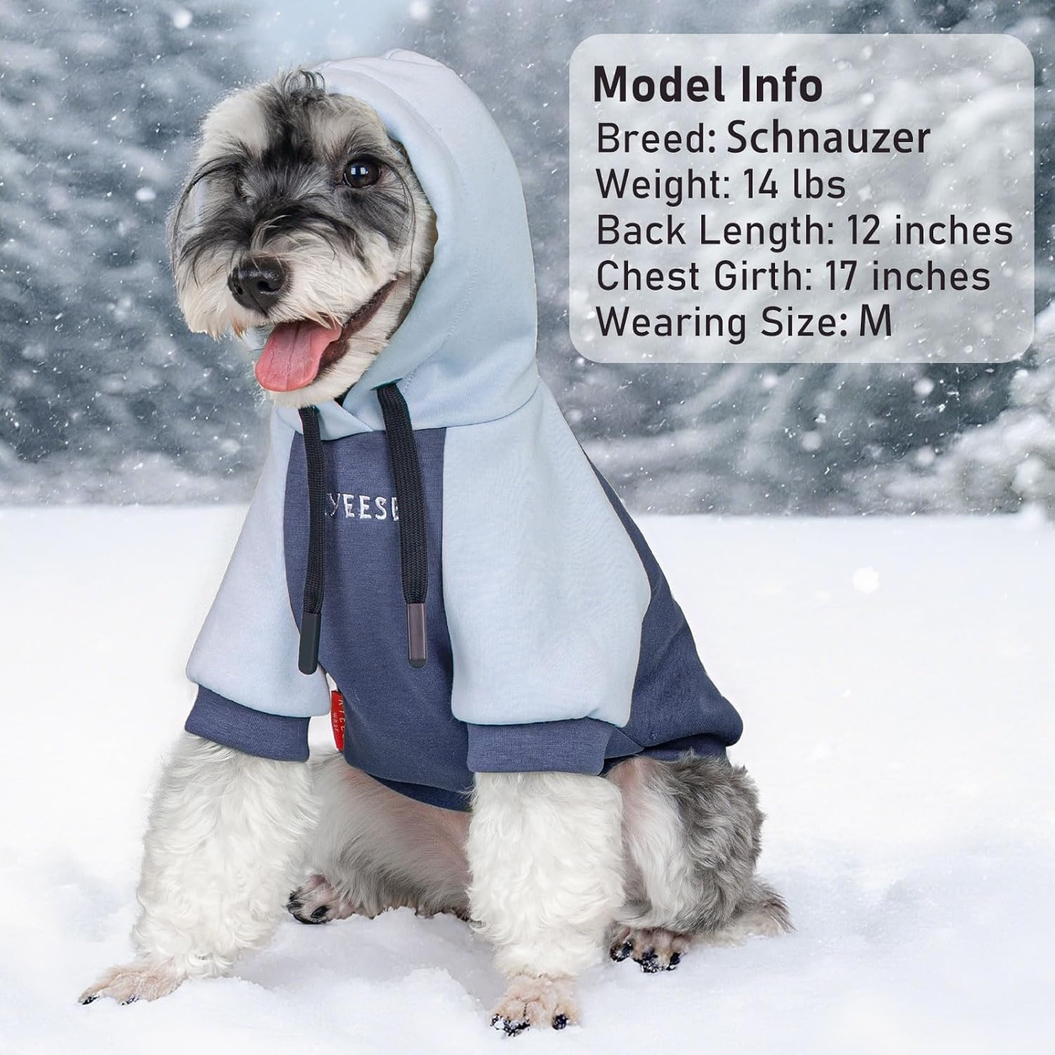 image:imageKYEESE Dog Hoodie Stretchy Dog Clothes for Small Dogs Soft Pet Sweatshirt with Drawstring Dogs Winter Coat for Cold Weather Cat Coat with Leash Hole Comfort Cat Sweater Warm Pet Clothes5Blue