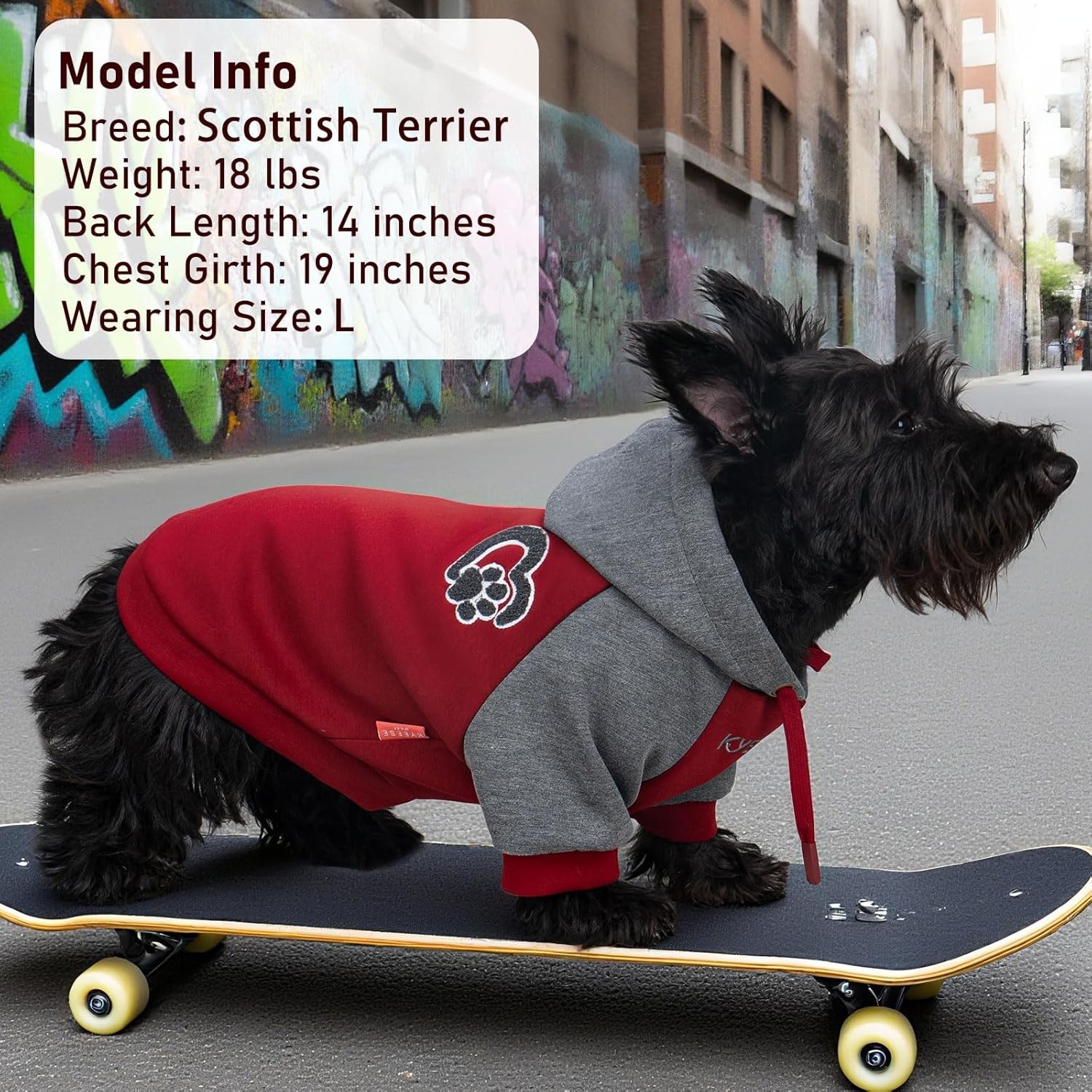 image:imageKYEESE Dog Hoodie Stretchy Dog Clothes for Small Dogs Soft Pet Sweatshirt with Drawstring Dogs Winter Coat for Cold Weather Cat Coat with Leash Hole Comfort Cat Sweater Warm Pet Clothes4Red