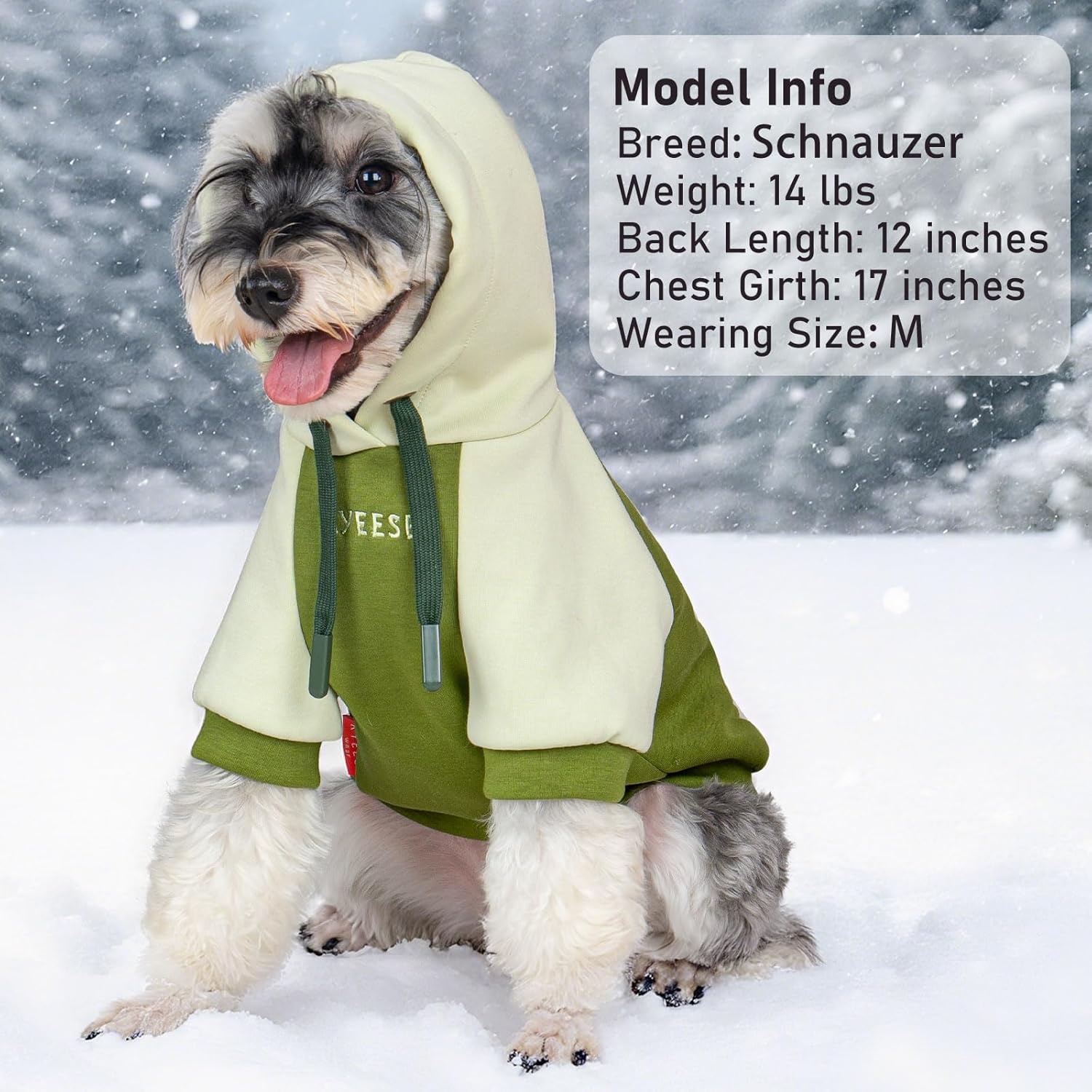 image:imageKYEESE Dog Hoodie Stretchy Dog Clothes for Small Dogs Soft Pet Sweatshirt with Drawstring Dogs Winter Coat for Cold Weather Cat Coat with Leash Hole Comfort Cat Sweater Warm Pet Clothes3Green