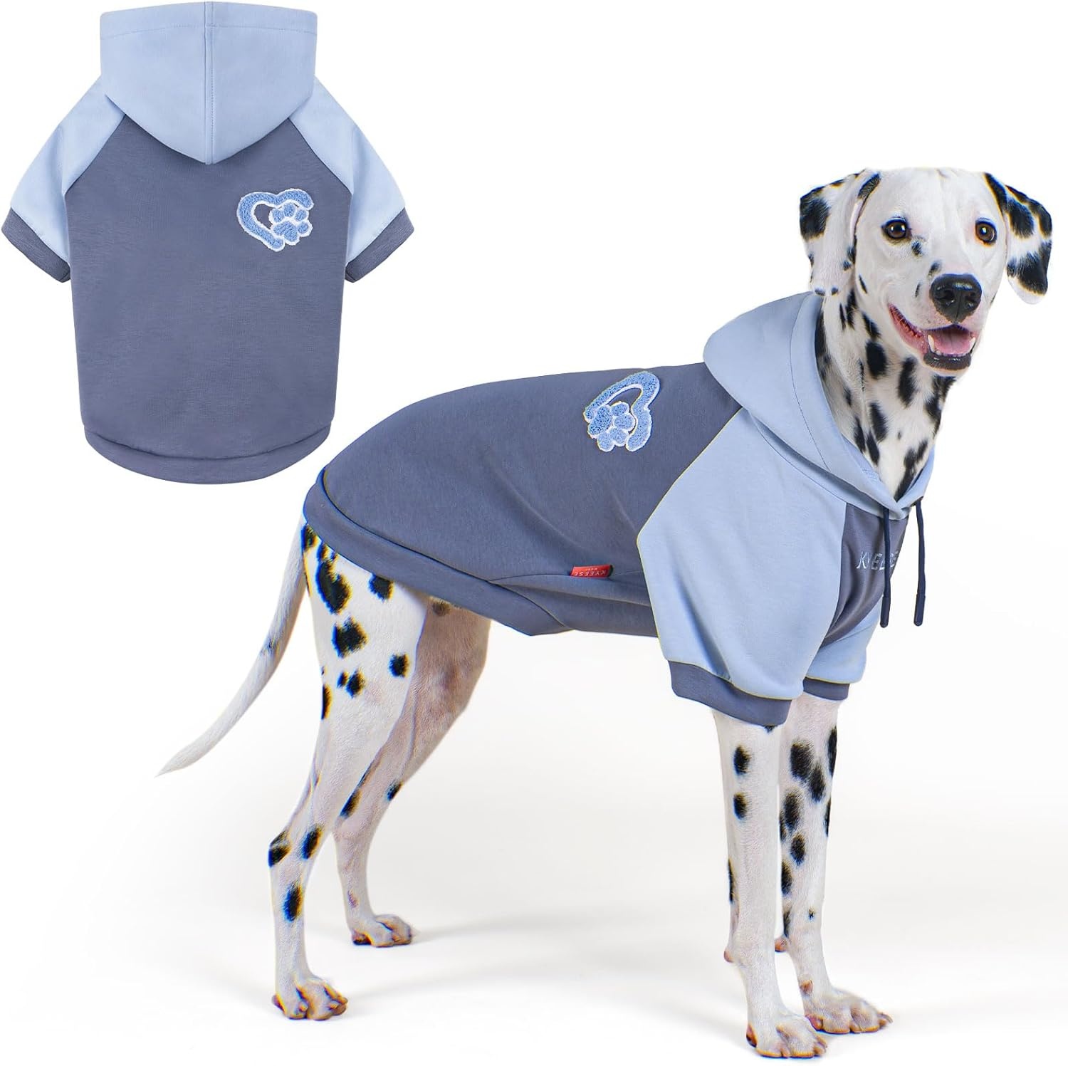 image:imageKYEESE Dog Hoodie Stretchy Dog Clothes for Small Dogs Soft Pet Sweatshirt with Drawstring Dogs Winter Coat for Cold Weather Cat Coat with Leash Hole Comfort Cat Sweater Warm Pet Clothes5Blue