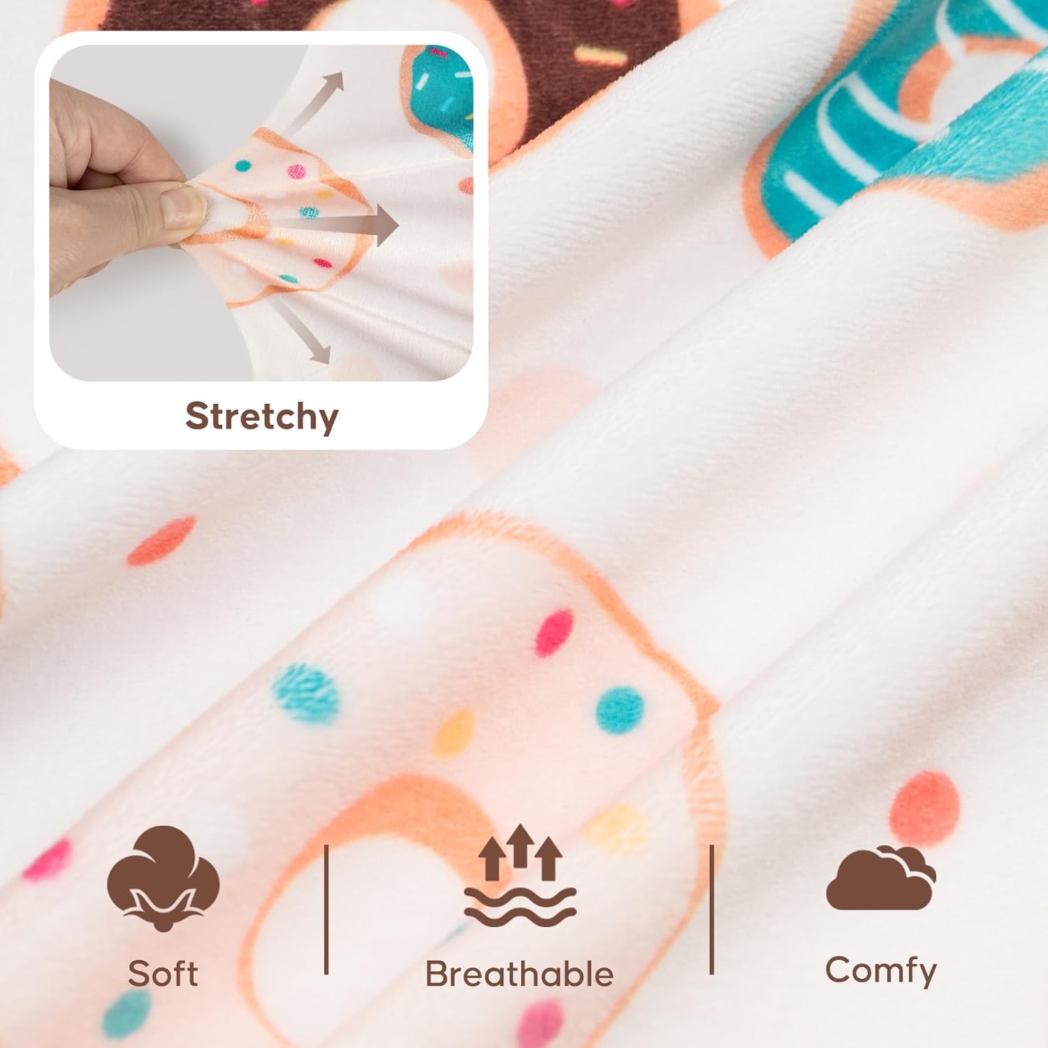 image:imageKYEESE Dog Pajamas Soft Dog Pajamas for Small Dogs Boy Girl Stretchy Dogs Pjs Velvet Pet Jumpsuit Sleepwear Comfy Jammies Lightweight Pet Onesie Outfit Donut M12 Donut