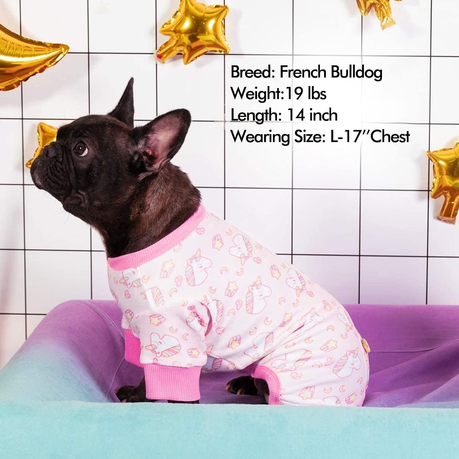 image:imageKYEESE Dog Pajamas Soft Dog Pajamas for Small Dogs Boy Girl Stretchy Dogs Pjs Velvet Pet Jumpsuit Sleepwear Comfy Jammies Lightweight Pet Onesie Outfit Donut M03 Unicorn Pink