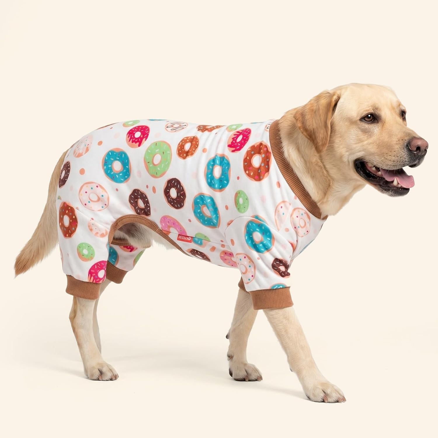 image:imageKYEESE Dog Pajamas Soft Dog Pajamas for Small Dogs Boy Girl Stretchy Dogs Pjs Velvet Pet Jumpsuit Sleepwear Comfy Jammies Lightweight Pet Onesie Outfit Donut M12 Donut