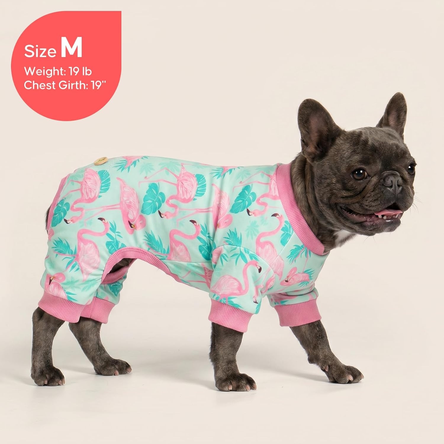 image:imageKYEESE Dog Pajamas Soft Dog Pajamas for Small Dogs Boy Girl Stretchy Dogs Pjs Velvet Pet Jumpsuit Sleepwear Comfy Jammies Lightweight Pet Onesie Outfit Donut M05 Flamingo