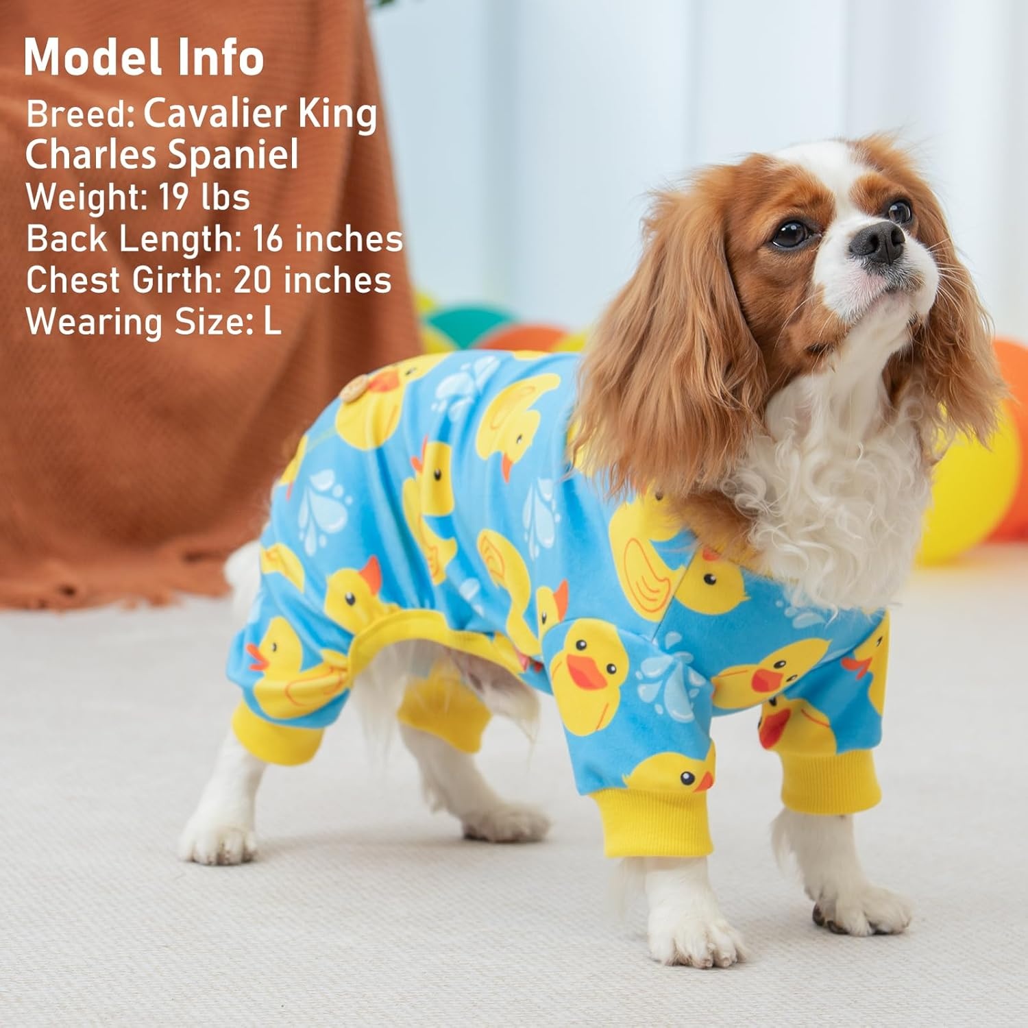 image:imageKYEESE Dog Pajamas Soft Dog Pajamas for Small Dogs Boy Girl Stretchy Dogs Pjs Velvet Pet Jumpsuit Sleepwear Comfy Jammies Lightweight Pet Onesie Outfit Donut M09 Blue Floating Duck