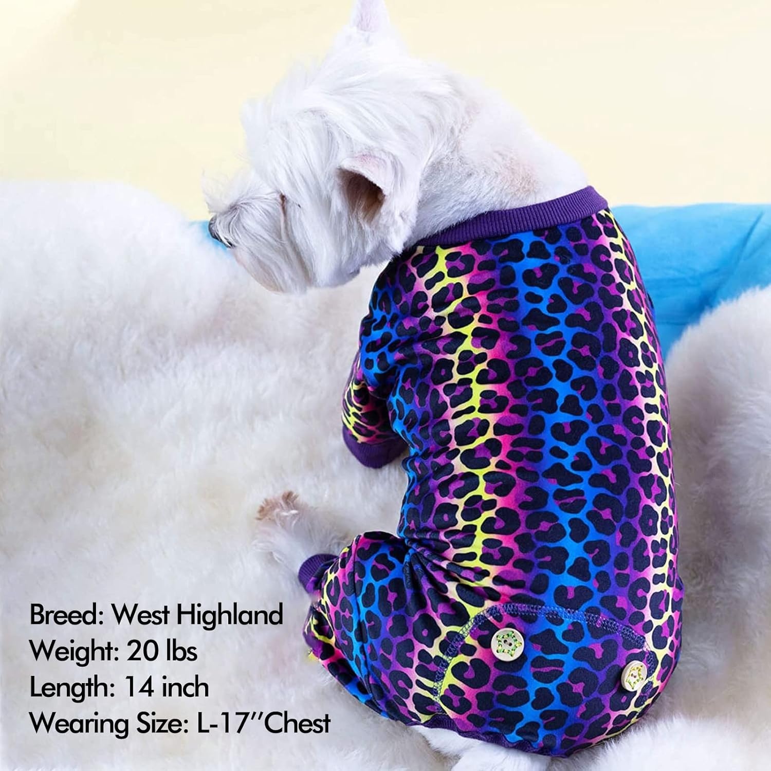 image:imageKYEESE Dog Pajamas Soft Dog Pajamas for Small Dogs Boy Girl Stretchy Dogs Pjs Velvet Pet Jumpsuit Sleepwear Comfy Jammies Lightweight Pet Onesie Outfit Donut M04 Leopard