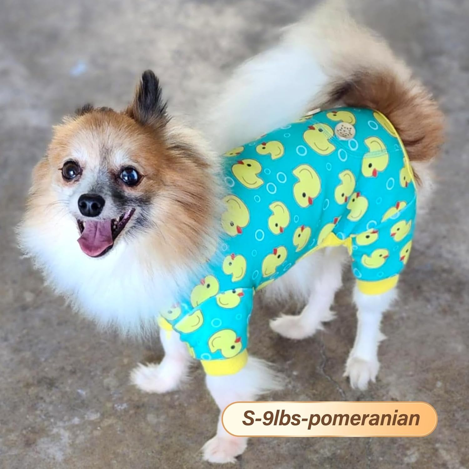 image:imageKYEESE Dog Pajamas Soft Dog Pajamas for Small Dogs Boy Girl Stretchy Dogs Pjs Velvet Pet Jumpsuit Sleepwear Comfy Jammies Lightweight Pet Onesie Outfit Donut M01 Yellow Duck
