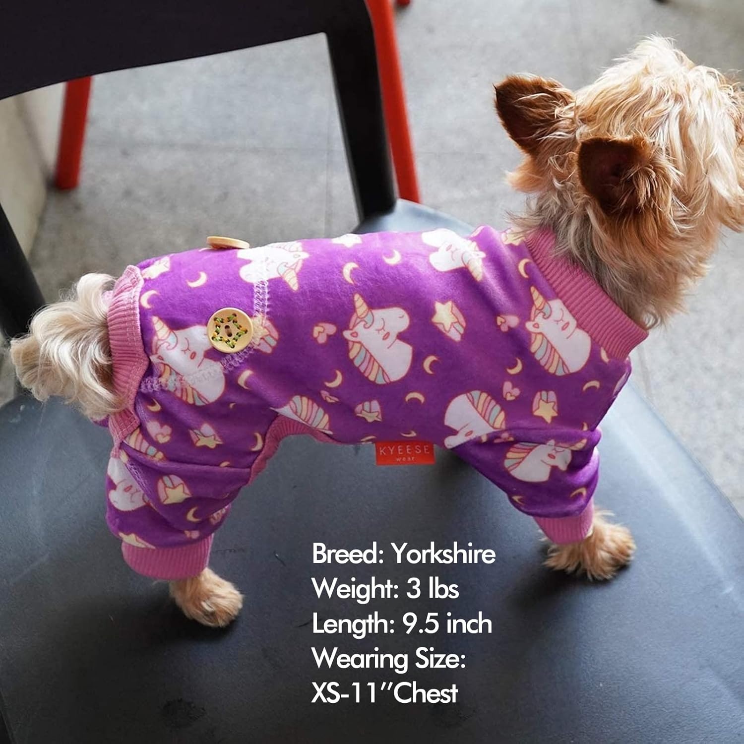 image:imageKYEESE Dog Pajamas Soft Dog Pajamas for Small Dogs Boy Girl Stretchy Dogs Pjs Velvet Pet Jumpsuit Sleepwear Comfy Jammies Lightweight Pet Onesie Outfit Donut M02 Unicorn Purple