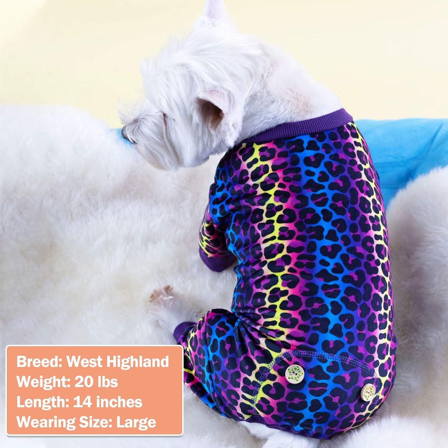 image:imageKYEESE Dog Pajamas Soft Dog Pajamas for Small Dogs Boy Girl Stretchy Dogs Pjs Velvet Pet Jumpsuit Sleepwear Comfy Jammies Lightweight Pet Onesie Outfit Donut M04 Leopard