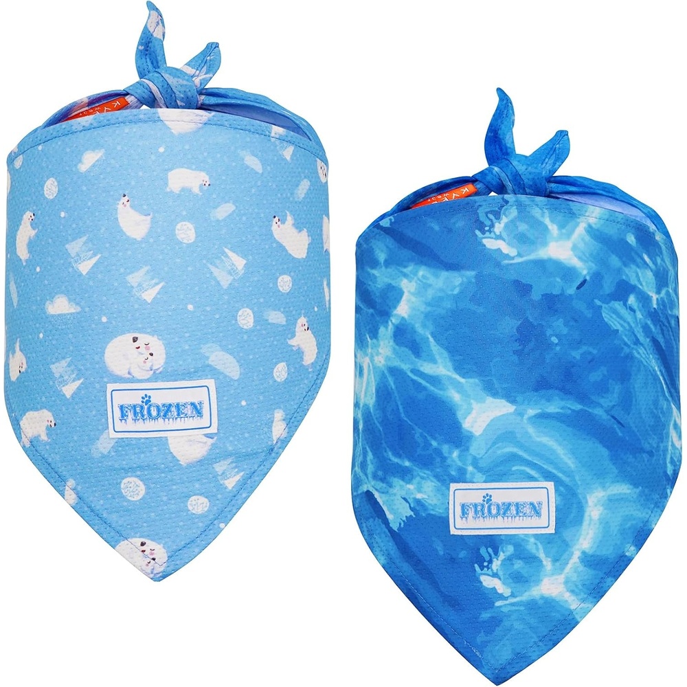 image:imageKYEESE 2Pack Dog Cooling Bandana Breathable Cooling Bandanas for Small Medium Large Dogs Neck Cooler Wraps for Summer Walking Outdoor DuckBluePolar bearIce