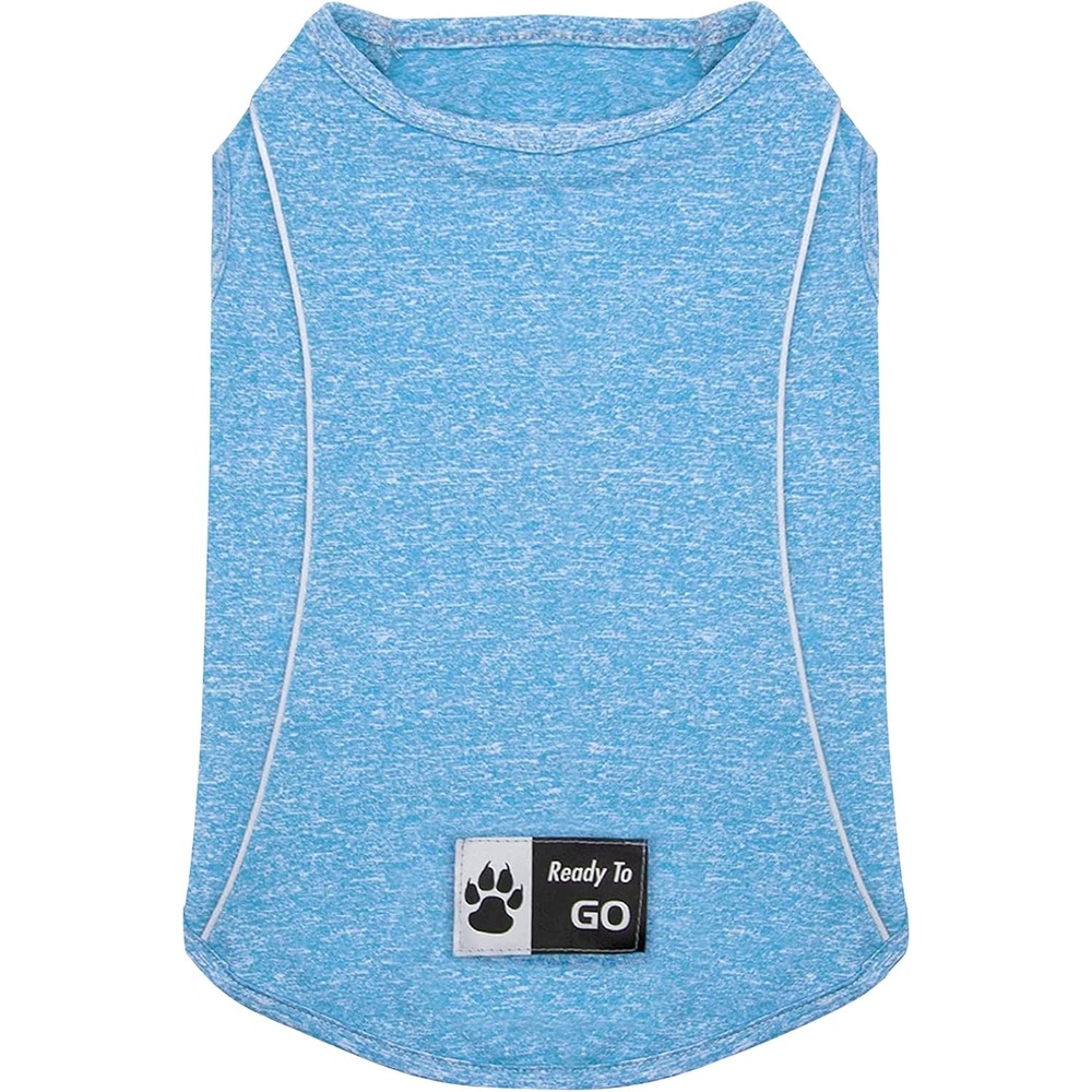 image:imageKYEESE Reflective Dog Shirt Lightweight Sun Protection Dog T Shirts for Small Dogs Boy Breathable Sleeveless Pet Tank Top High Visibility Summer Dogs Clothes for Night Walking Outdoor Blue M1Blue