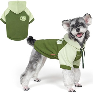 image:imageKYEESE Dog Hoodie Stretchy Dog Clothes for Small Dogs Soft Pet Sweatshirt with Drawstring Dogs Winter Coat for Cold Weather Cat Coat with Leash Hole Comfort Cat Sweater Warm Pet Clothes3Green