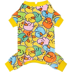 image:imageKYEESE Dog Pajamas Soft Dog Pajamas for Small Dogs Boy Girl Stretchy Dogs Pjs Velvet Pet Jumpsuit Sleepwear Comfy Jammies Lightweight Pet Onesie Outfit Donut M08 Colorful Duck