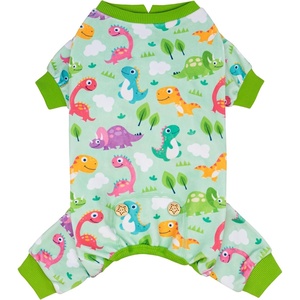 image:imageKYEESE Dog Pajamas Soft Dog Pajamas for Small Dogs Boy Girl Stretchy Dogs Pjs Velvet Pet Jumpsuit Sleepwear Comfy Jammies Lightweight Pet Onesie Outfit Donut M10 Colorful Dinosaursk